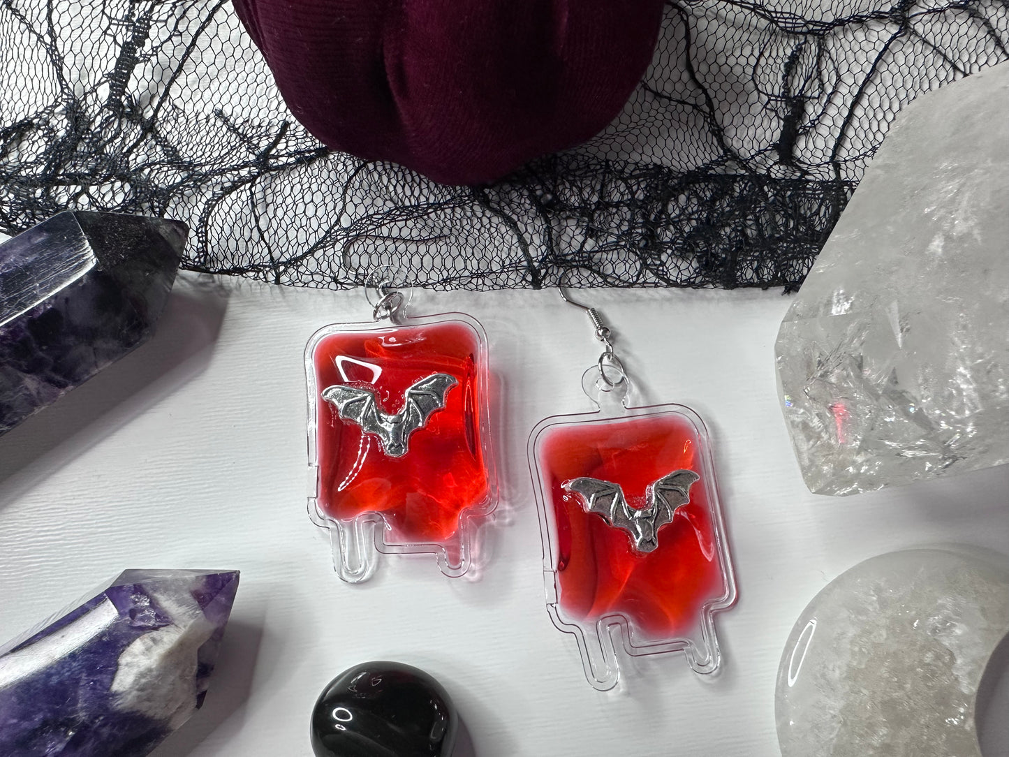Vampire’s Blood Bag Earrings