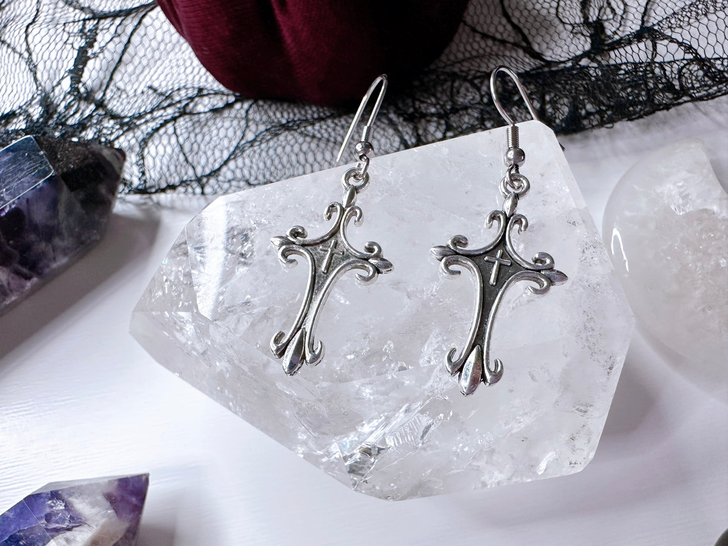Gothic Cross Earrings