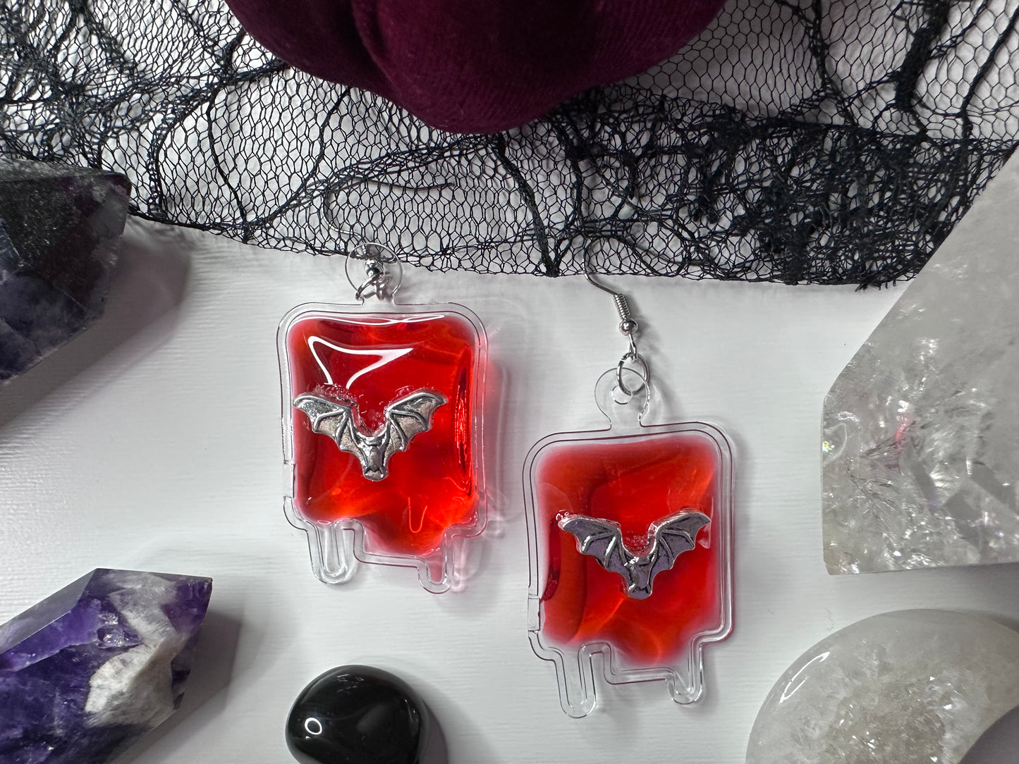 Vampire’s Blood Bag Earrings