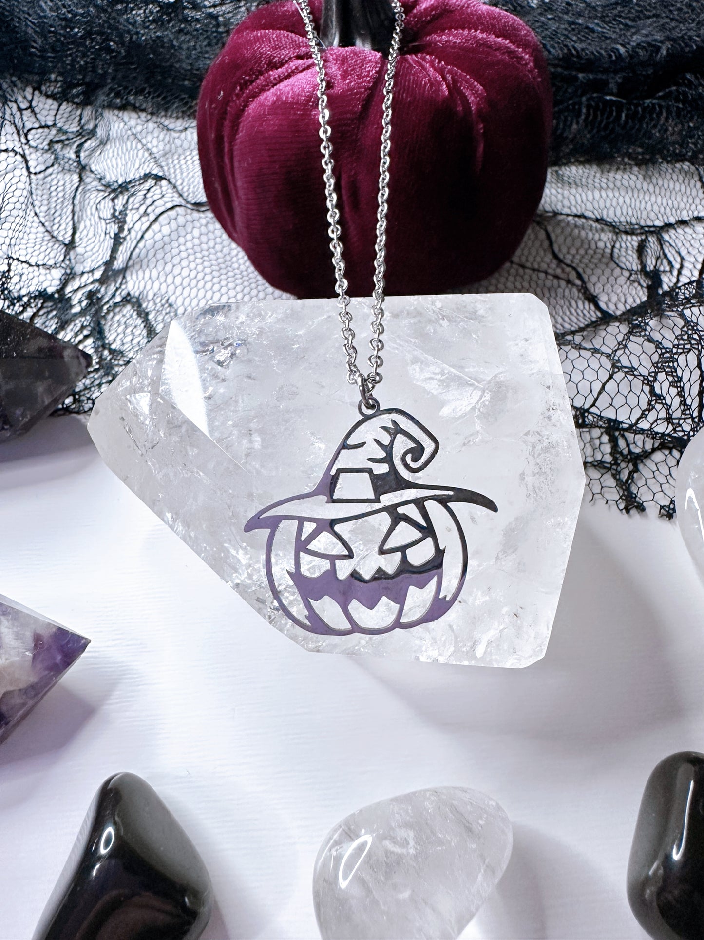 Stainless Steel Halloween Pumpkin Necklace