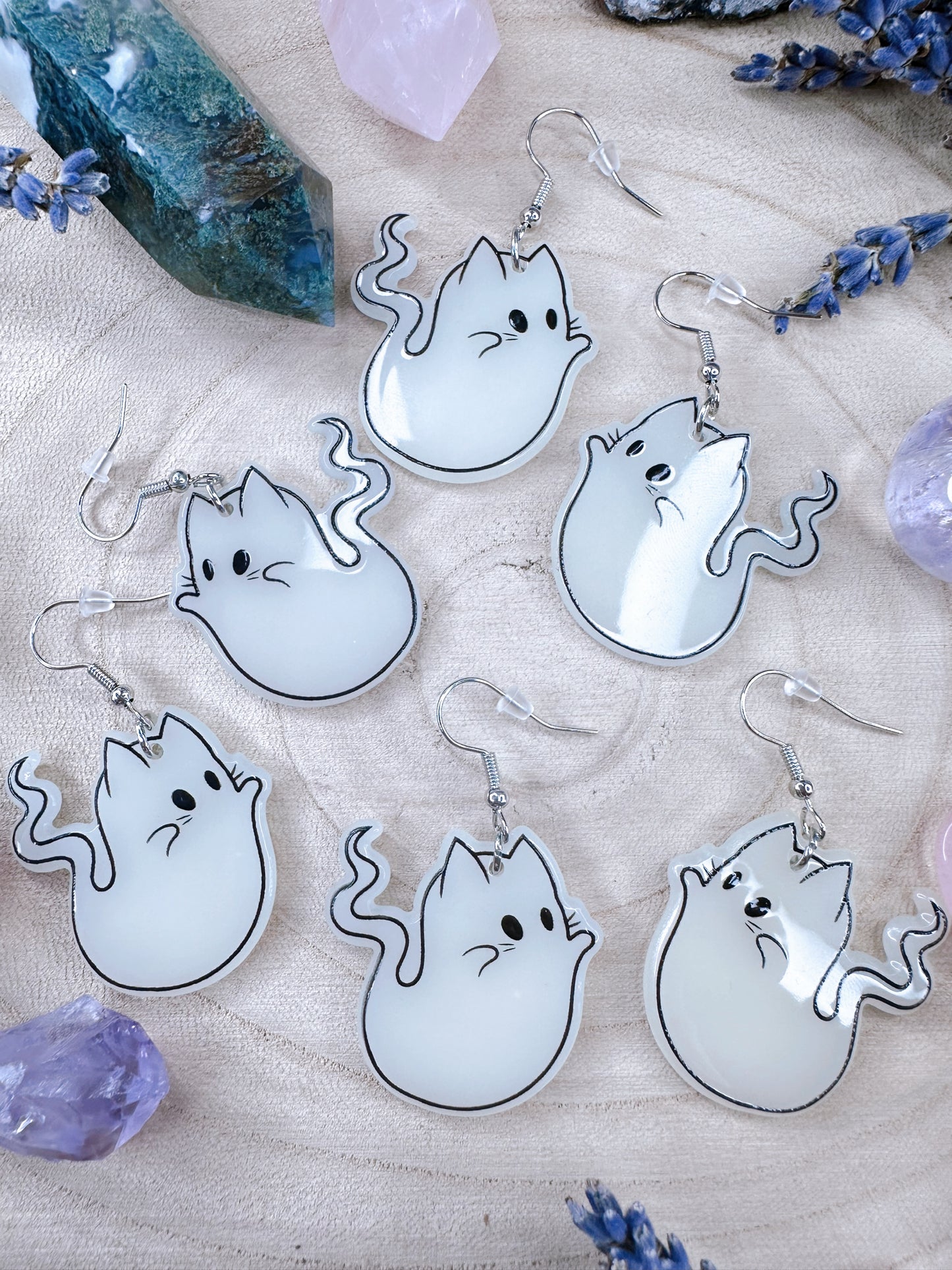 Ghost Kitty Earrings