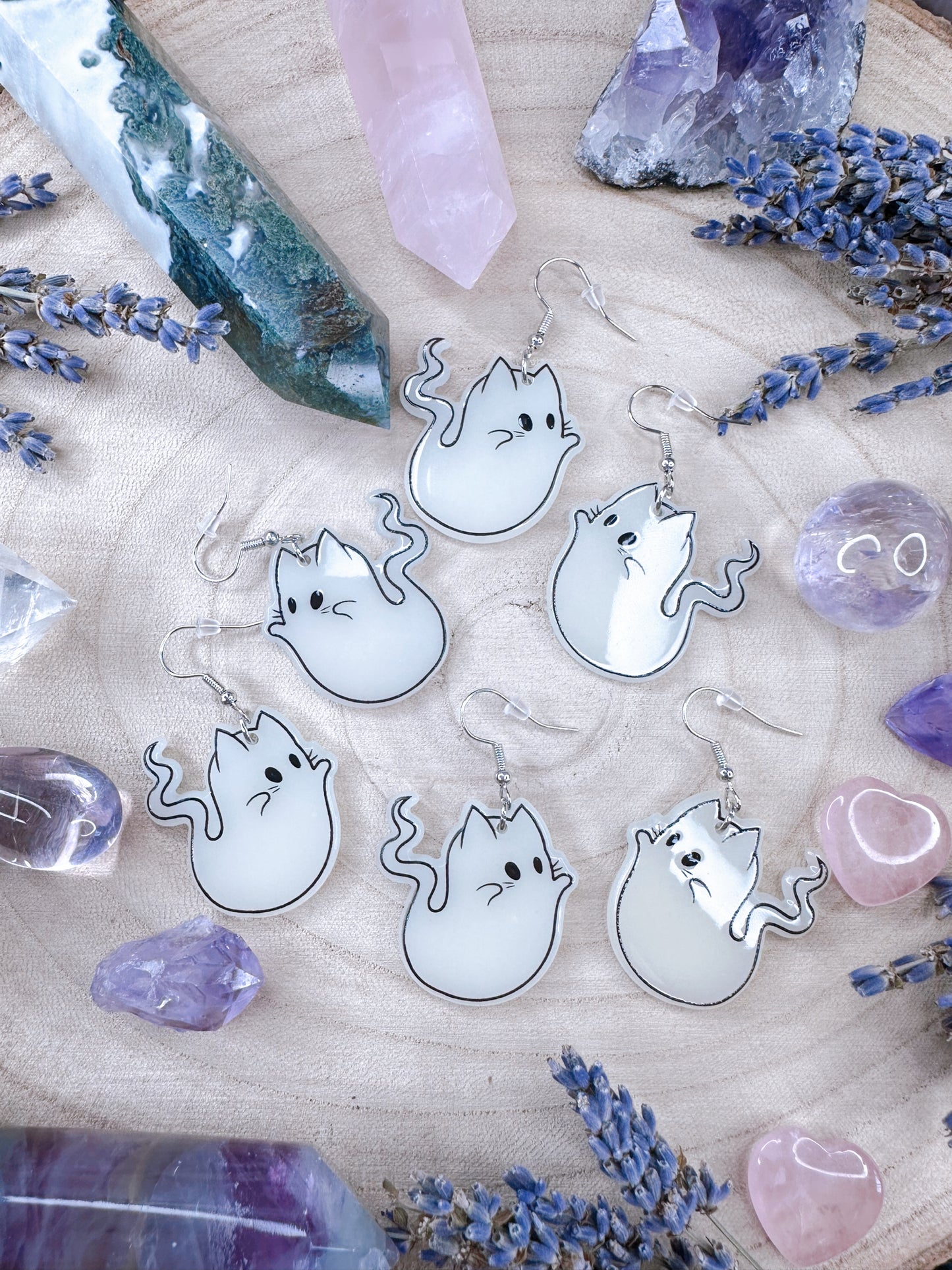 Ghost Kitty Earrings