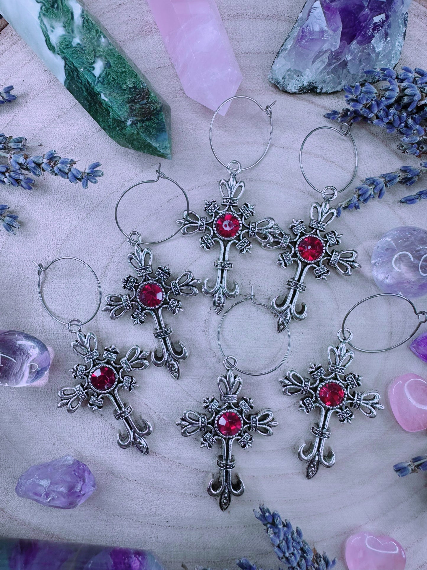 Gothic Cross Hoops