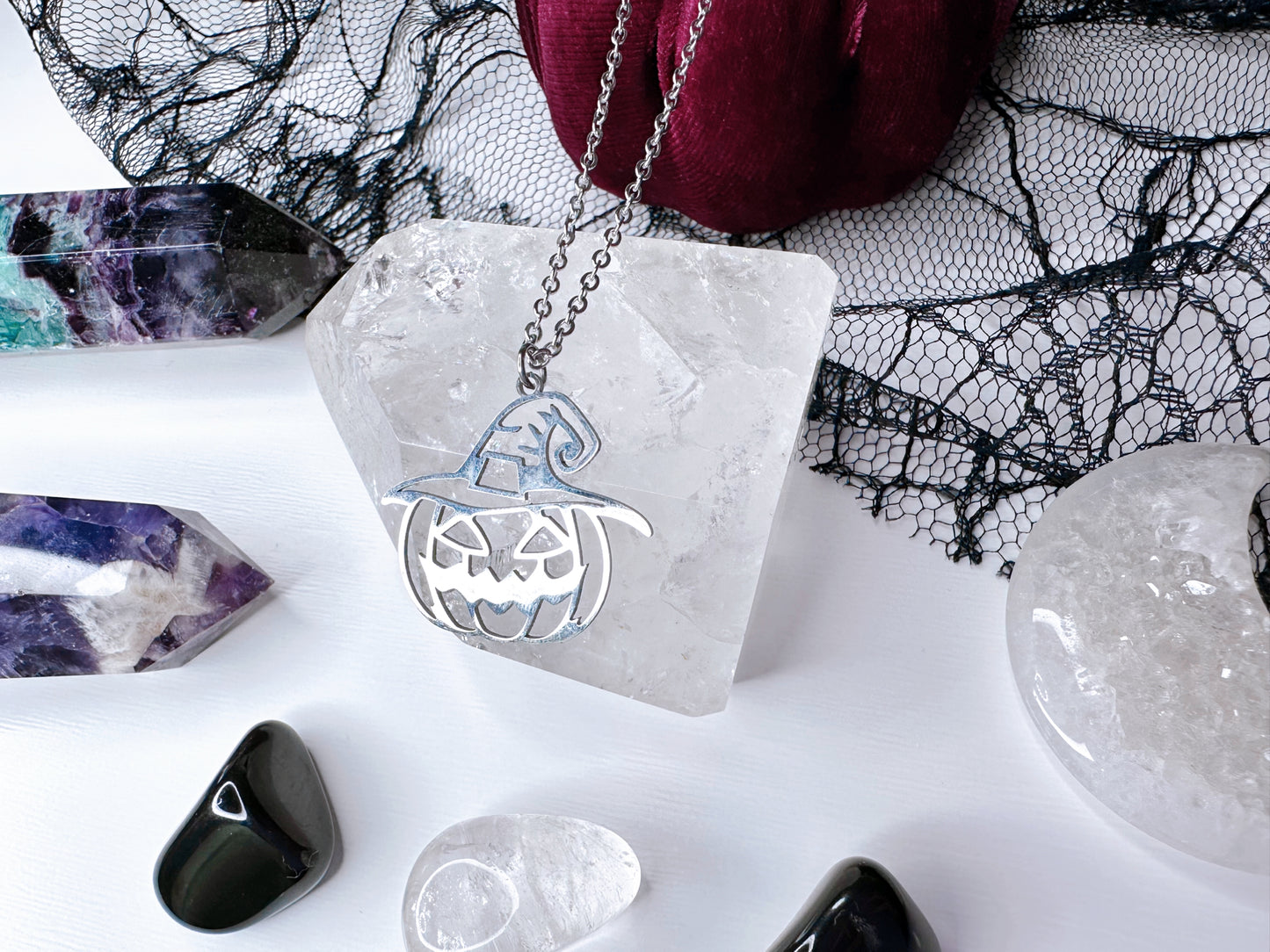 Stainless Steel Halloween Pumpkin Necklace