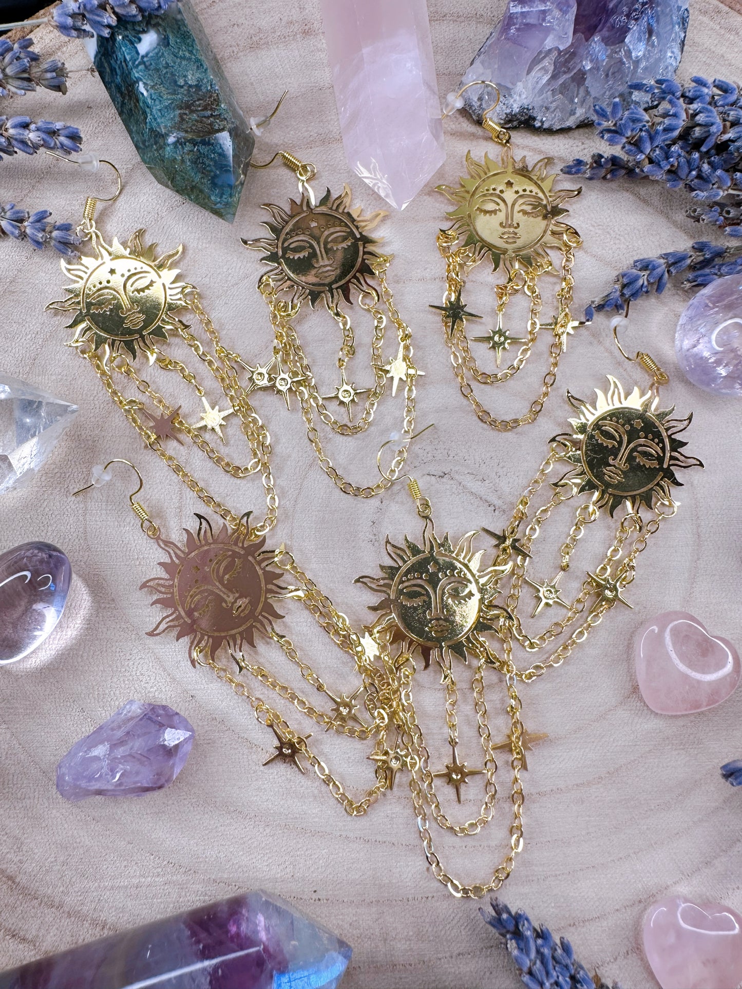 Golden Healer Sun Earrings