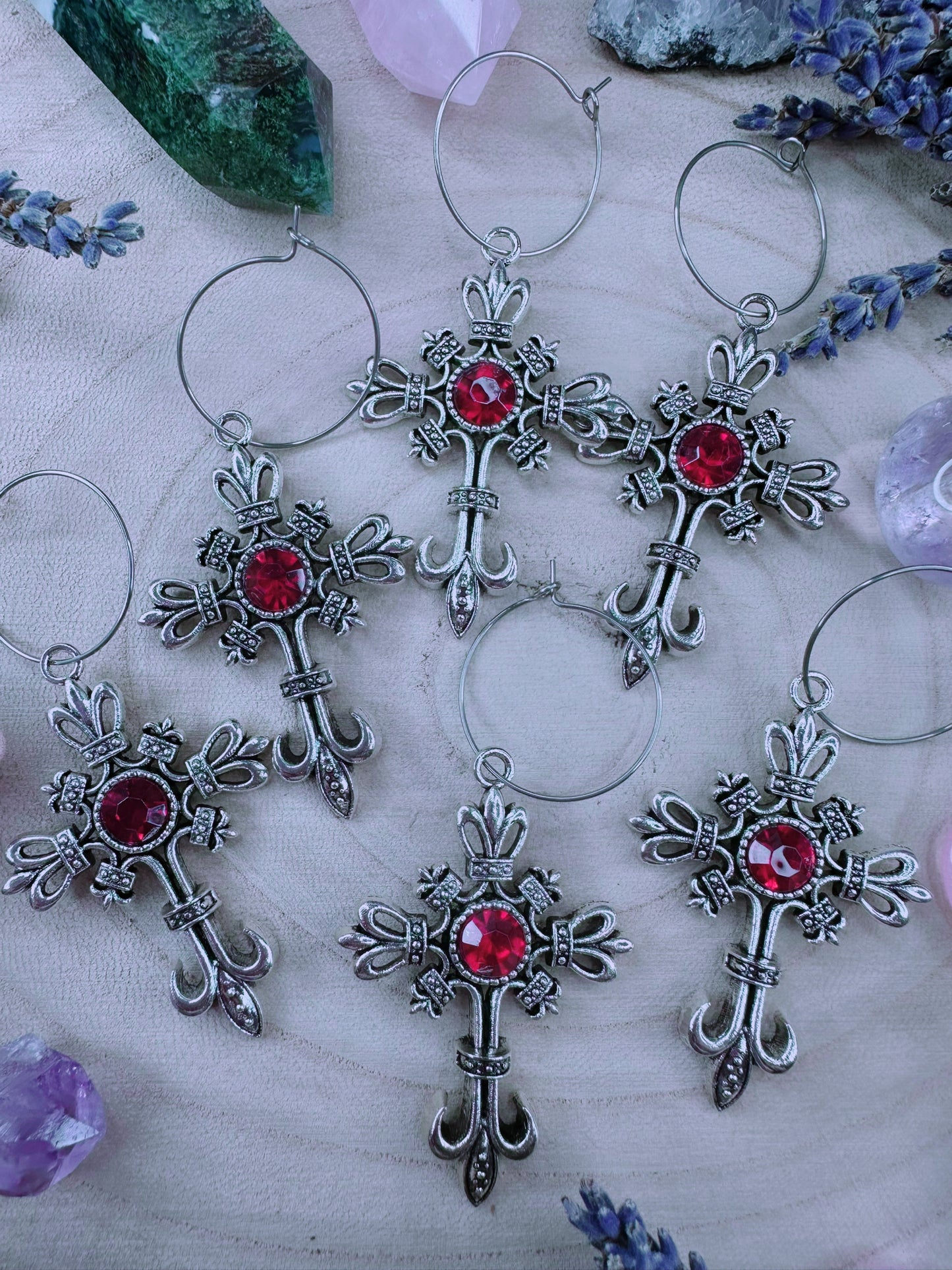Gothic Cross Hoops