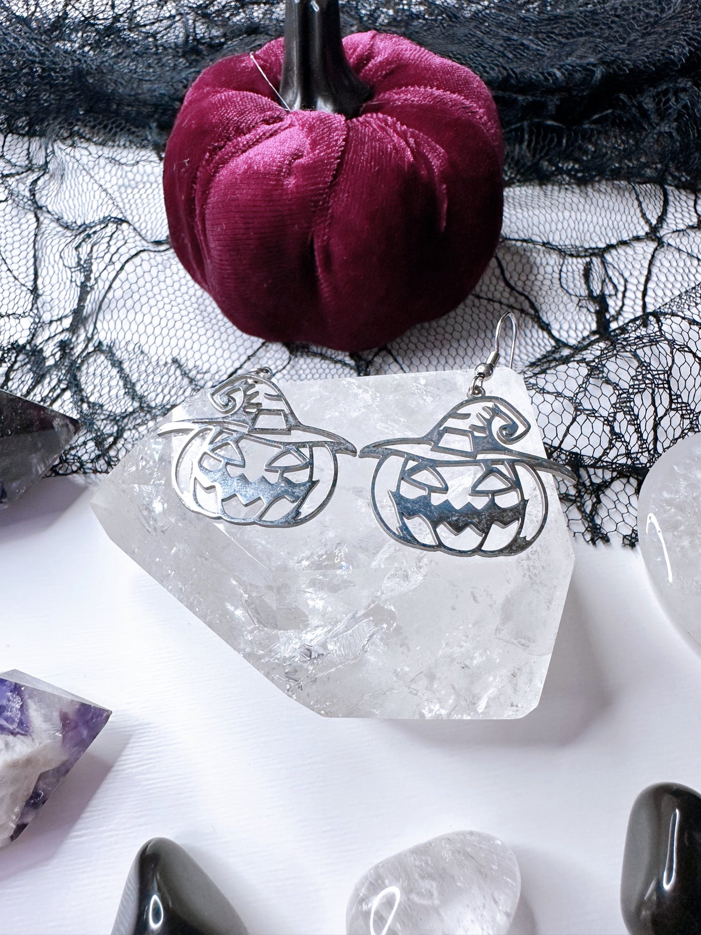Stainless Steel Halloween Pumpkin Earrings