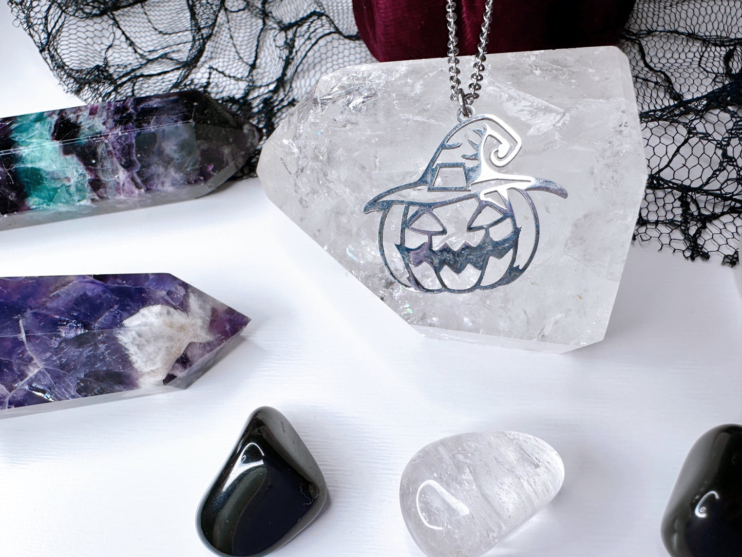 Stainless Steel Halloween Pumpkin Necklace