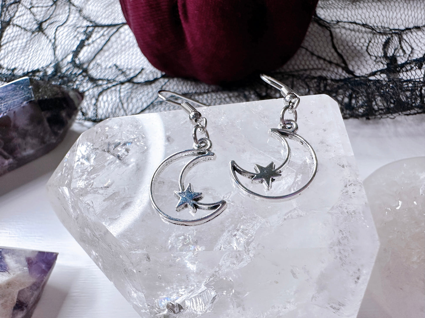 Crescent Moon & Star Earrings