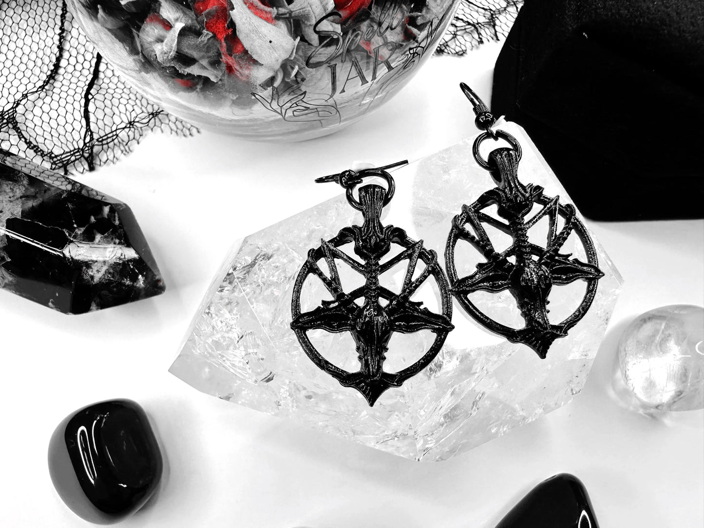 Black Baphomet Earrings