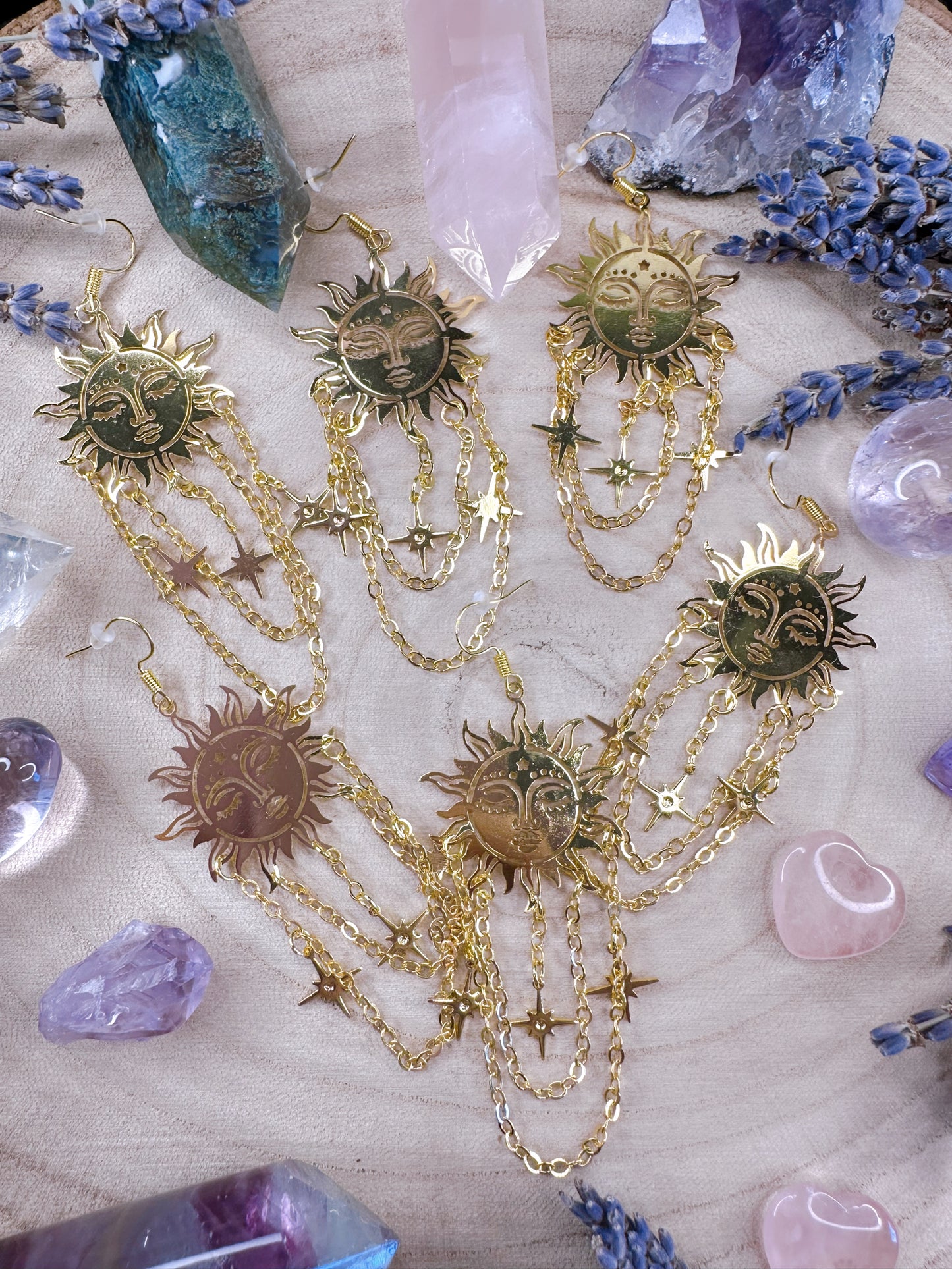 Golden Healer Sun Earrings