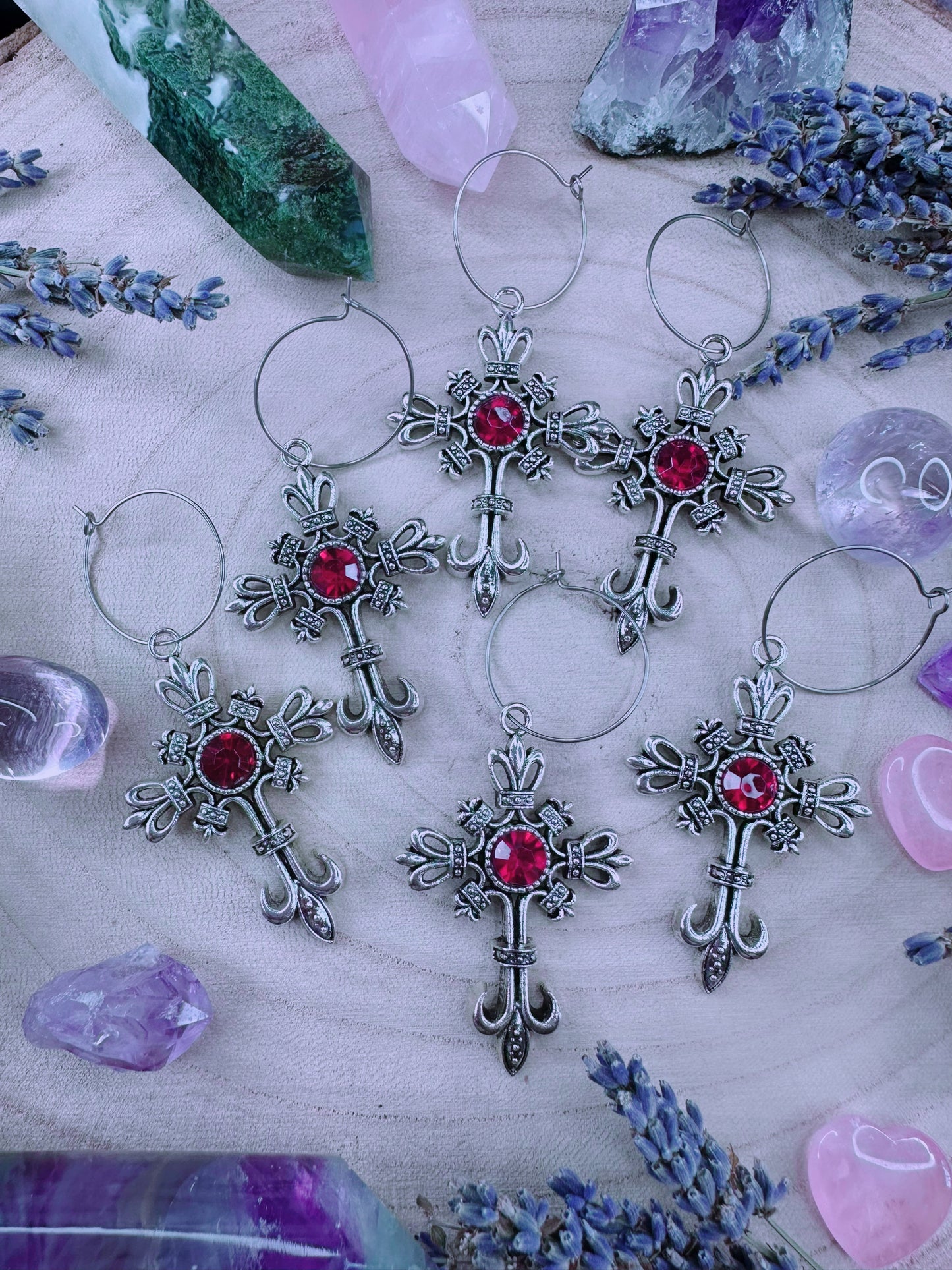 Gothic Cross Hoops