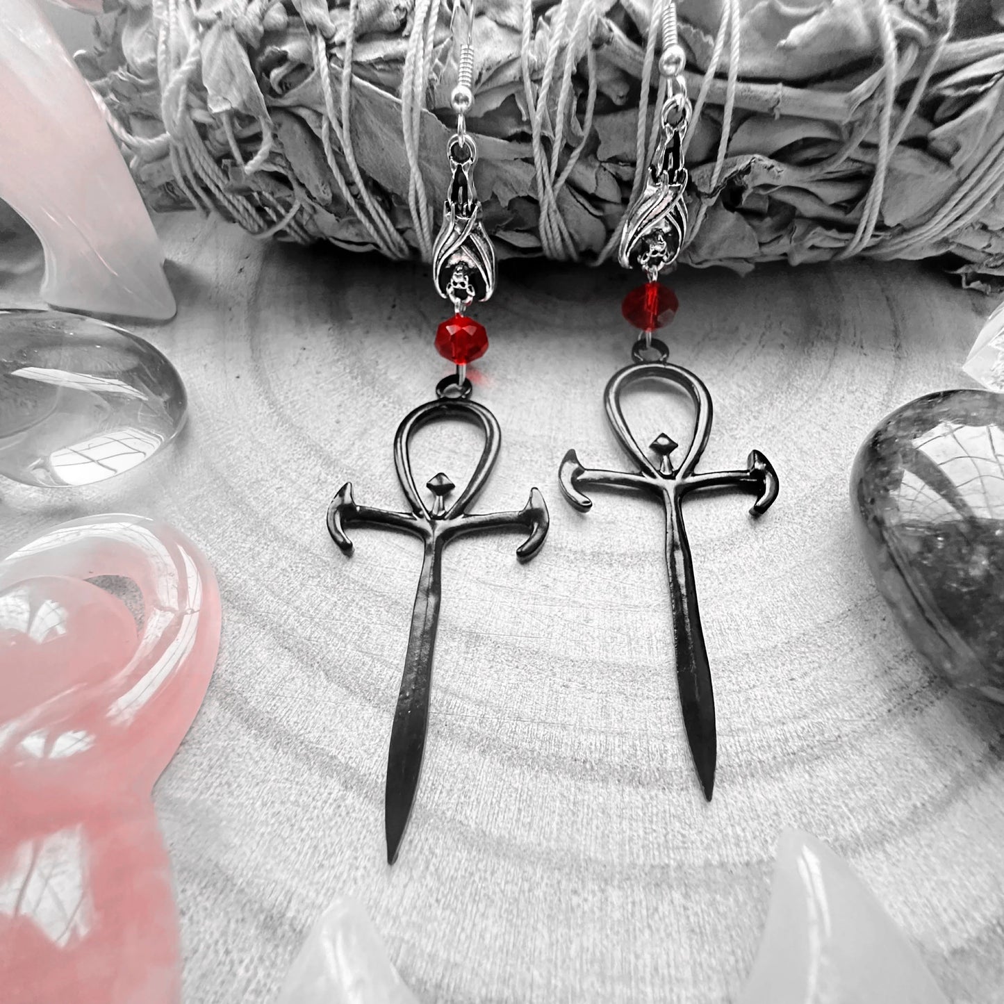 Ankh Of The Vampyr Earrings