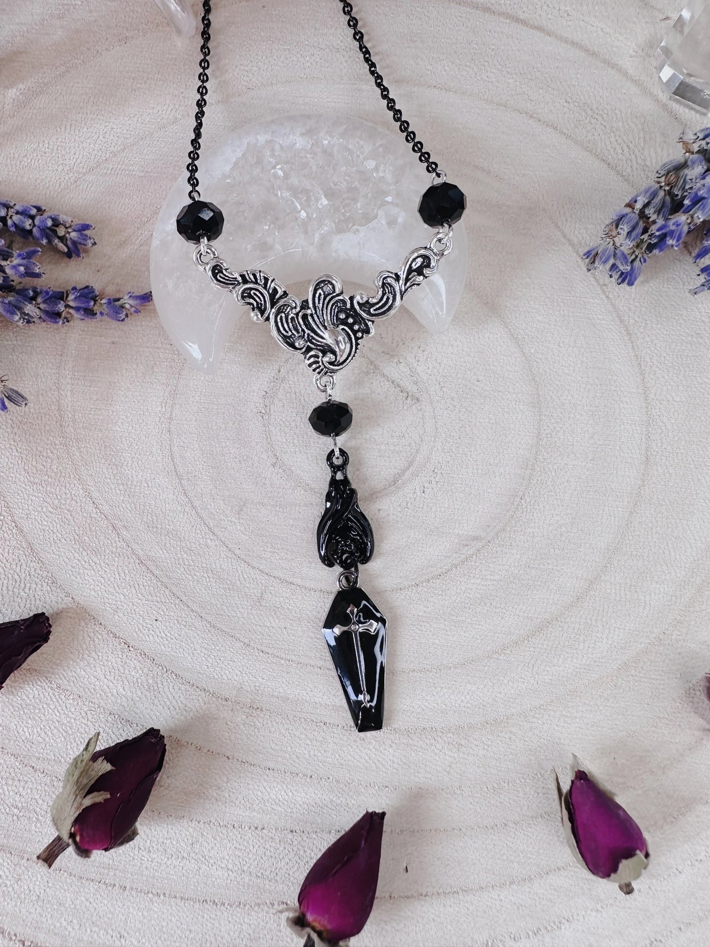 Black Bat & Coffin Necklace