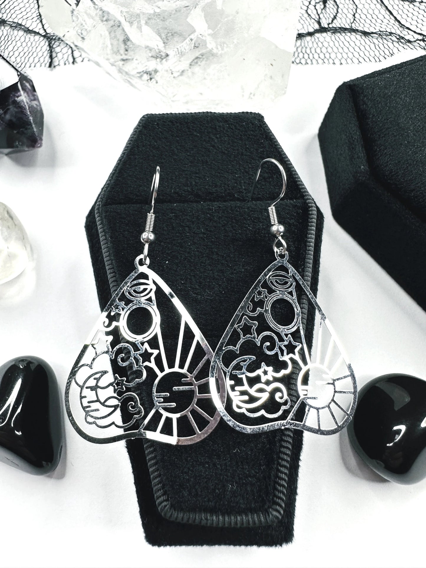 Stainless Steel Celestial Planchette Earrings