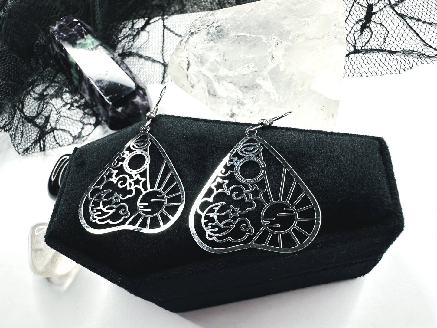 Stainless Steel Celestial Planchette Earrings