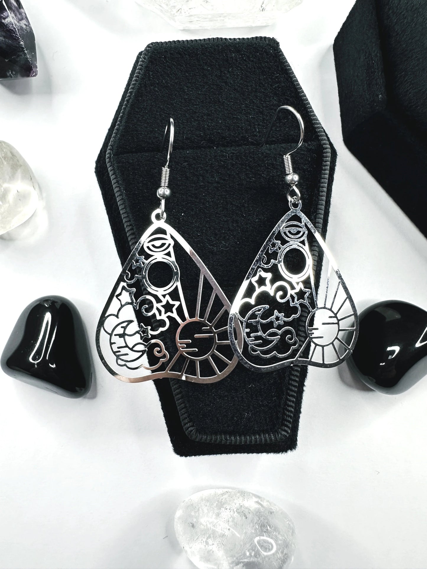 Stainless Steel Celestial Planchette Earrings
