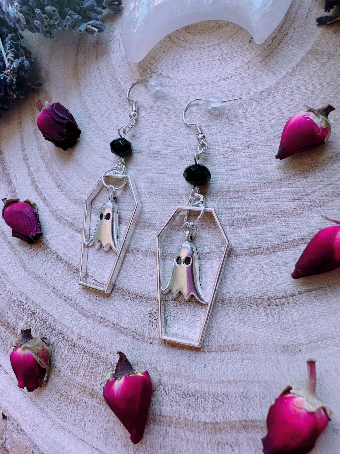Haunted Coffin Ghost Earrings