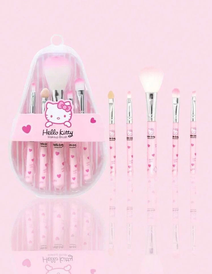 Hello Kitty 5 Piece Travel Makeup Brush Set