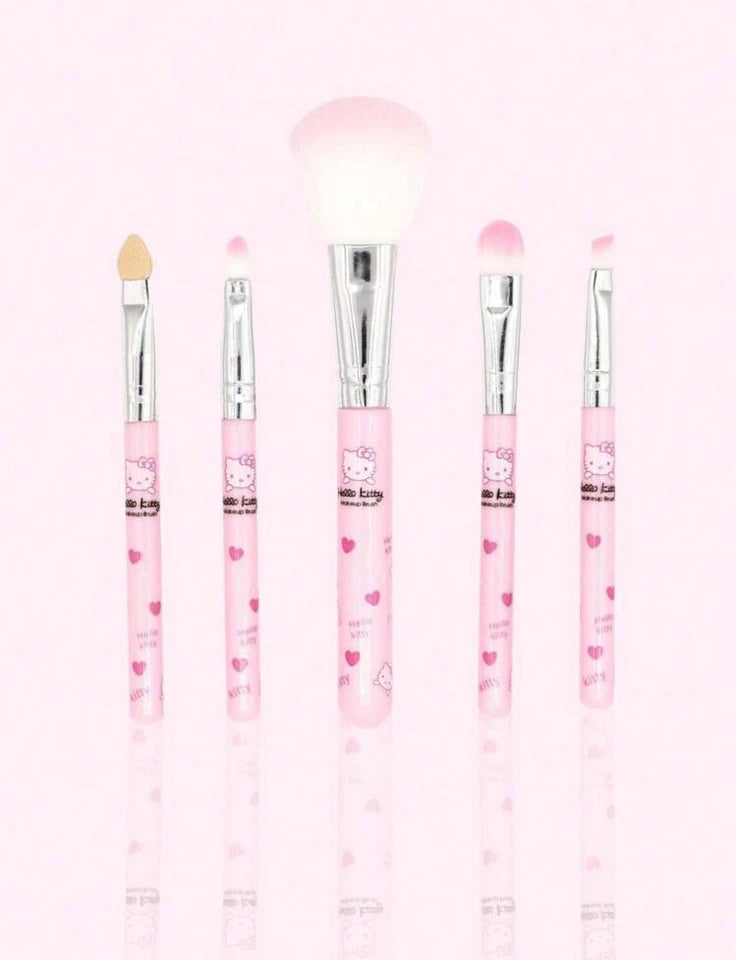 Hello Kitty 5 Piece Travel Makeup Brush Set