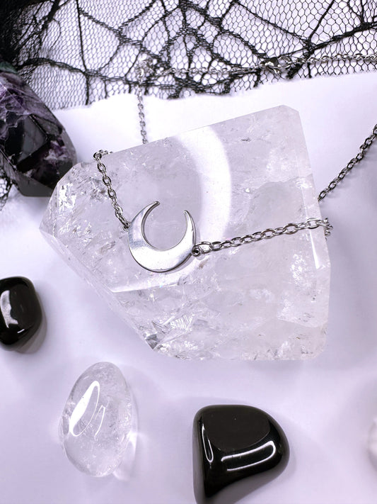 Stainless Steel Crescent Moon Choker