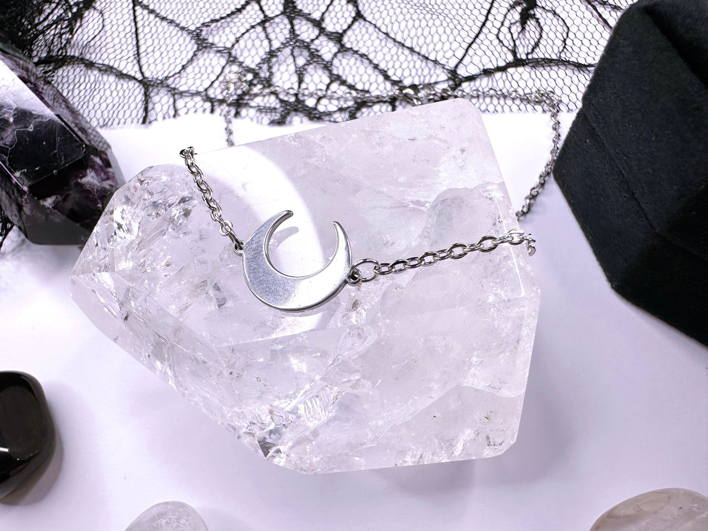 Stainless Steel Crescent Moon Choker