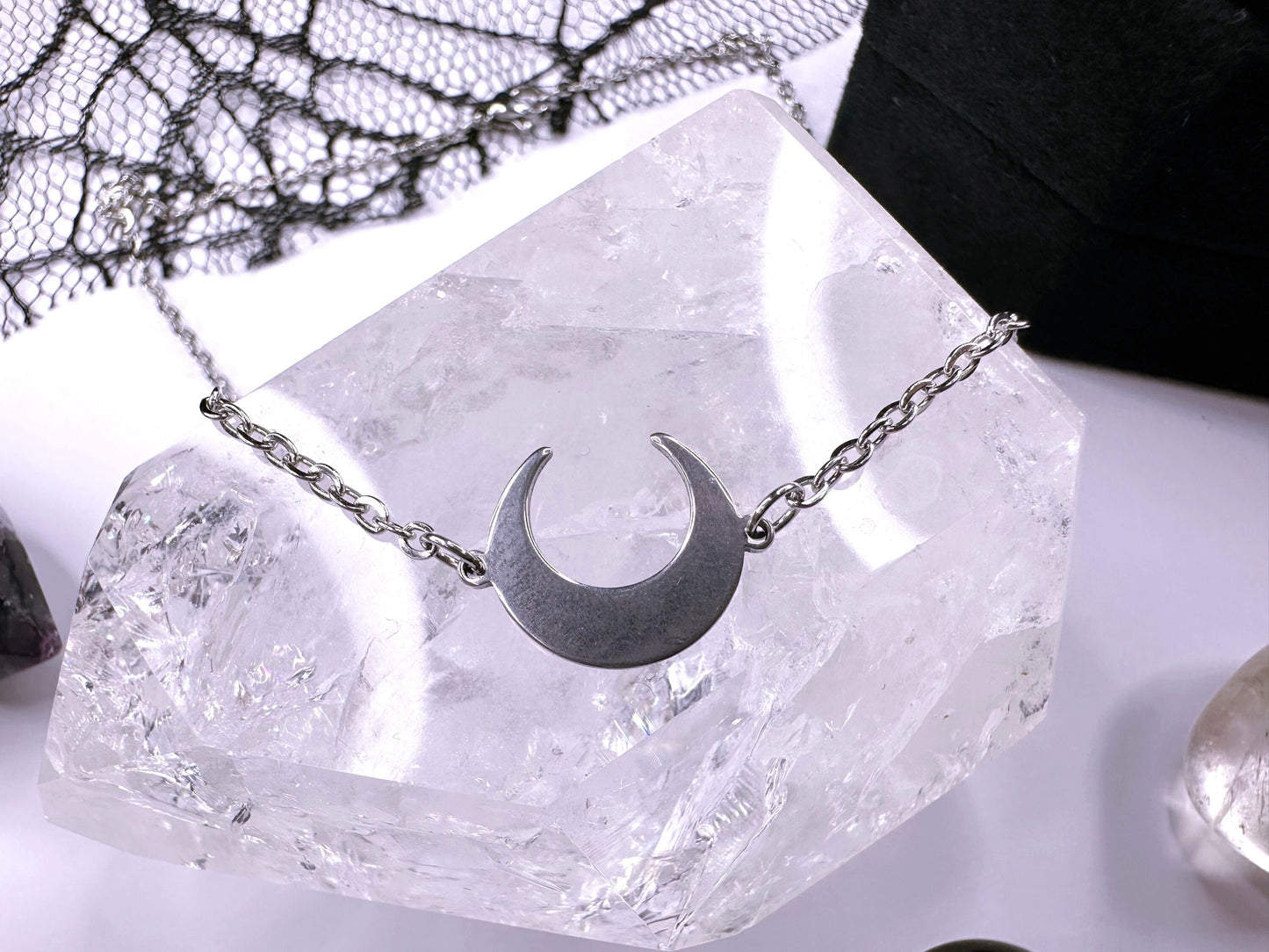 Stainless Steel Crescent Moon Choker