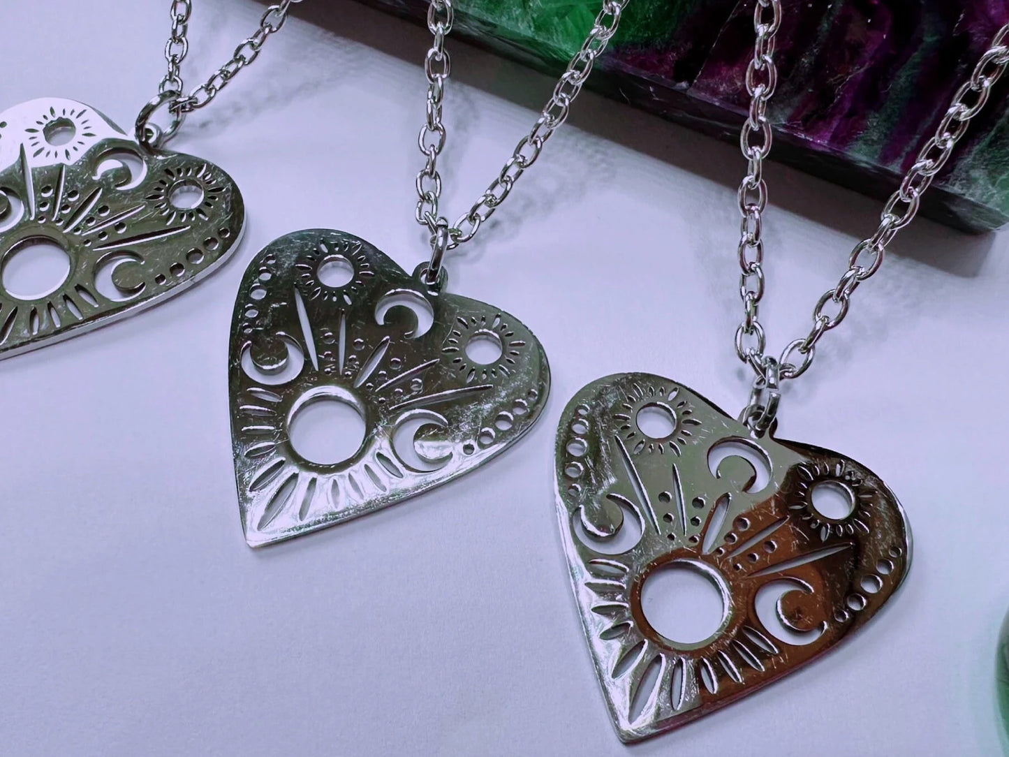 Stainless Steel Ouija Planchette Necklace