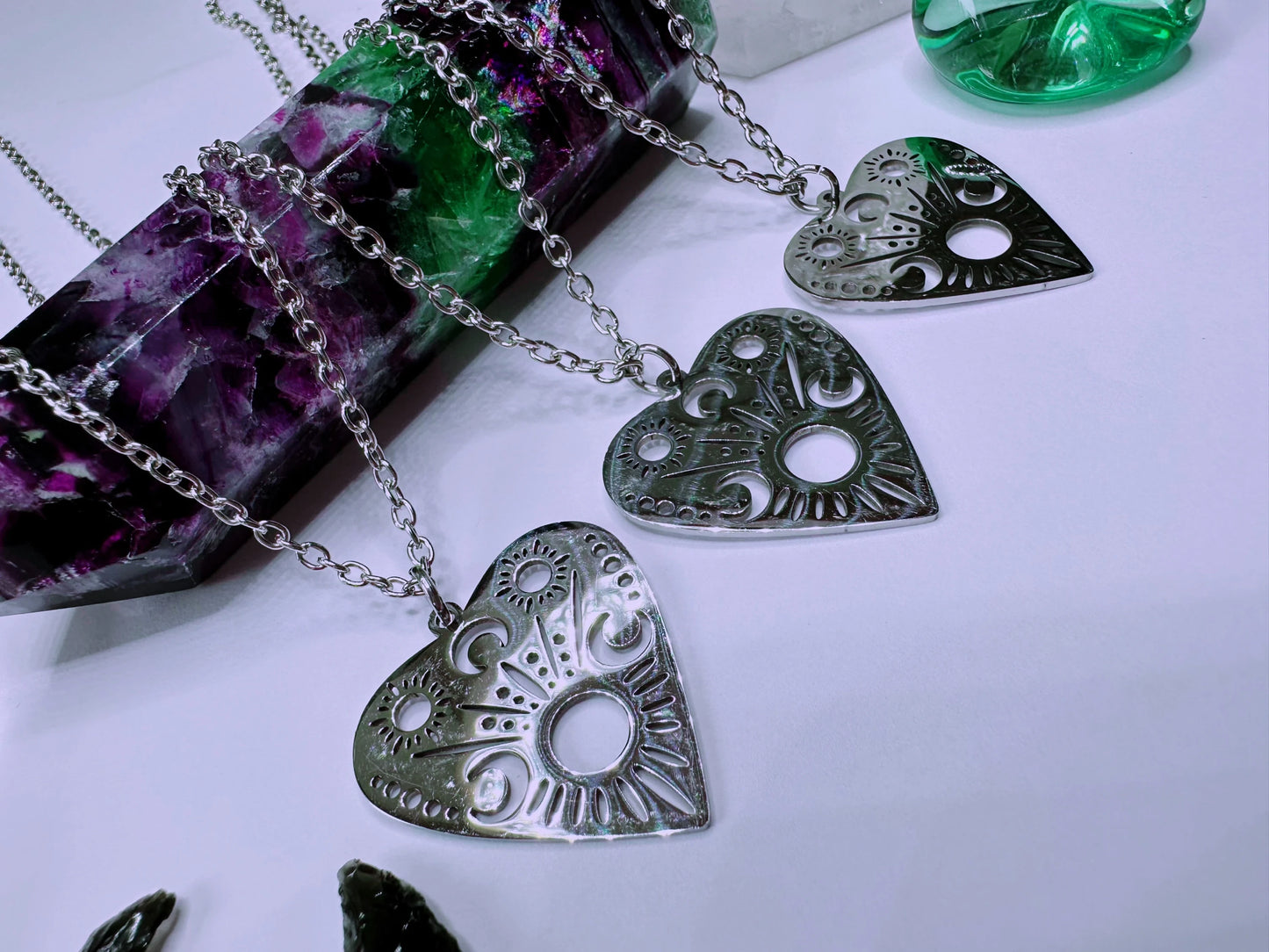 Stainless Steel Ouija Planchette Necklace