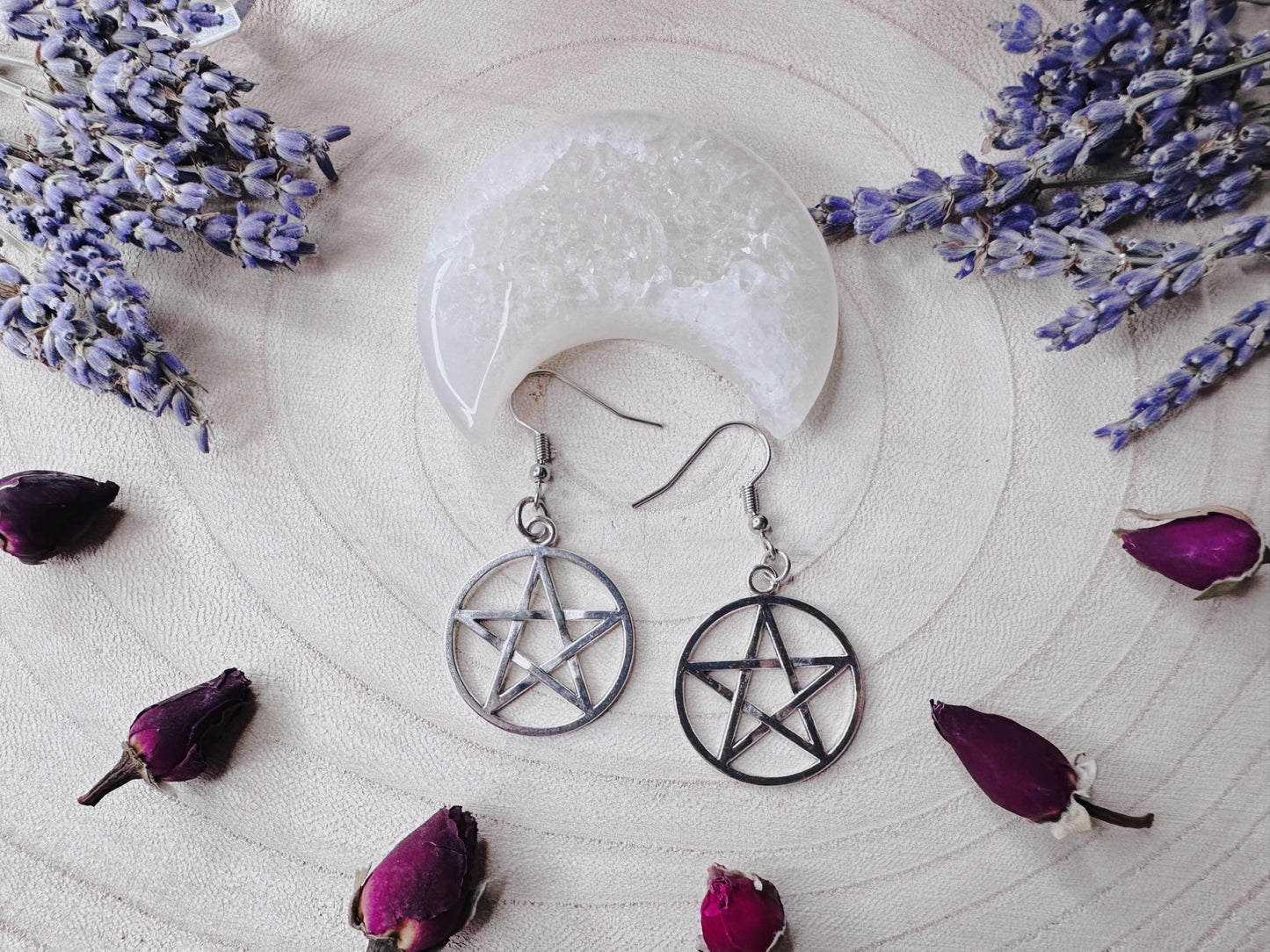 Silver Pentagram Earrings