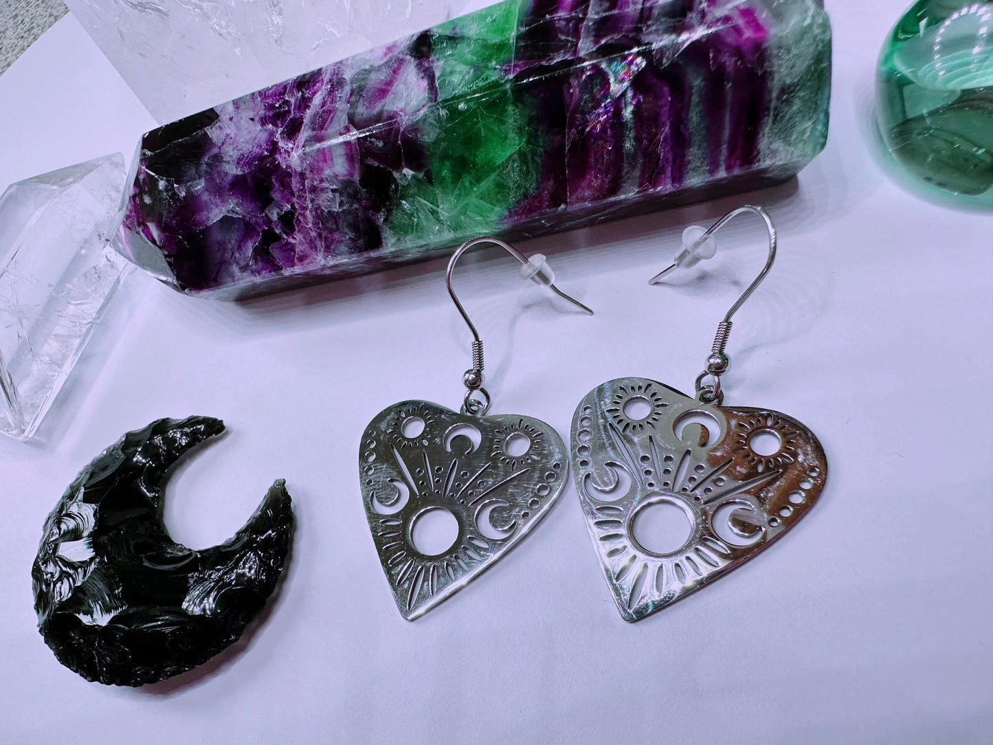 Stainless Steel Ouija Planchette Earrings