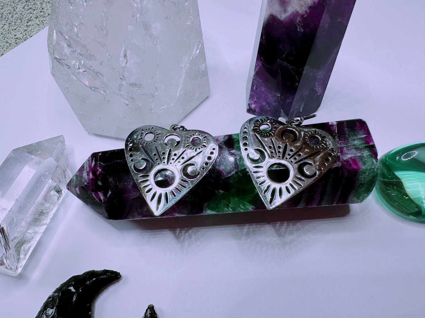 Stainless Steel Ouija Planchette Earrings