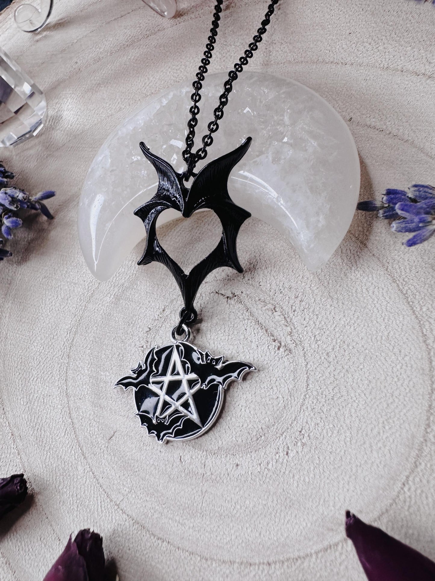 Protected By Bats Pentagram Necklace