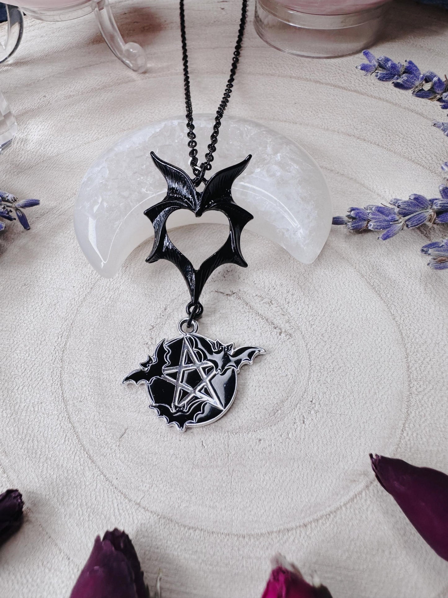 Protected By Bats Pentagram Necklace