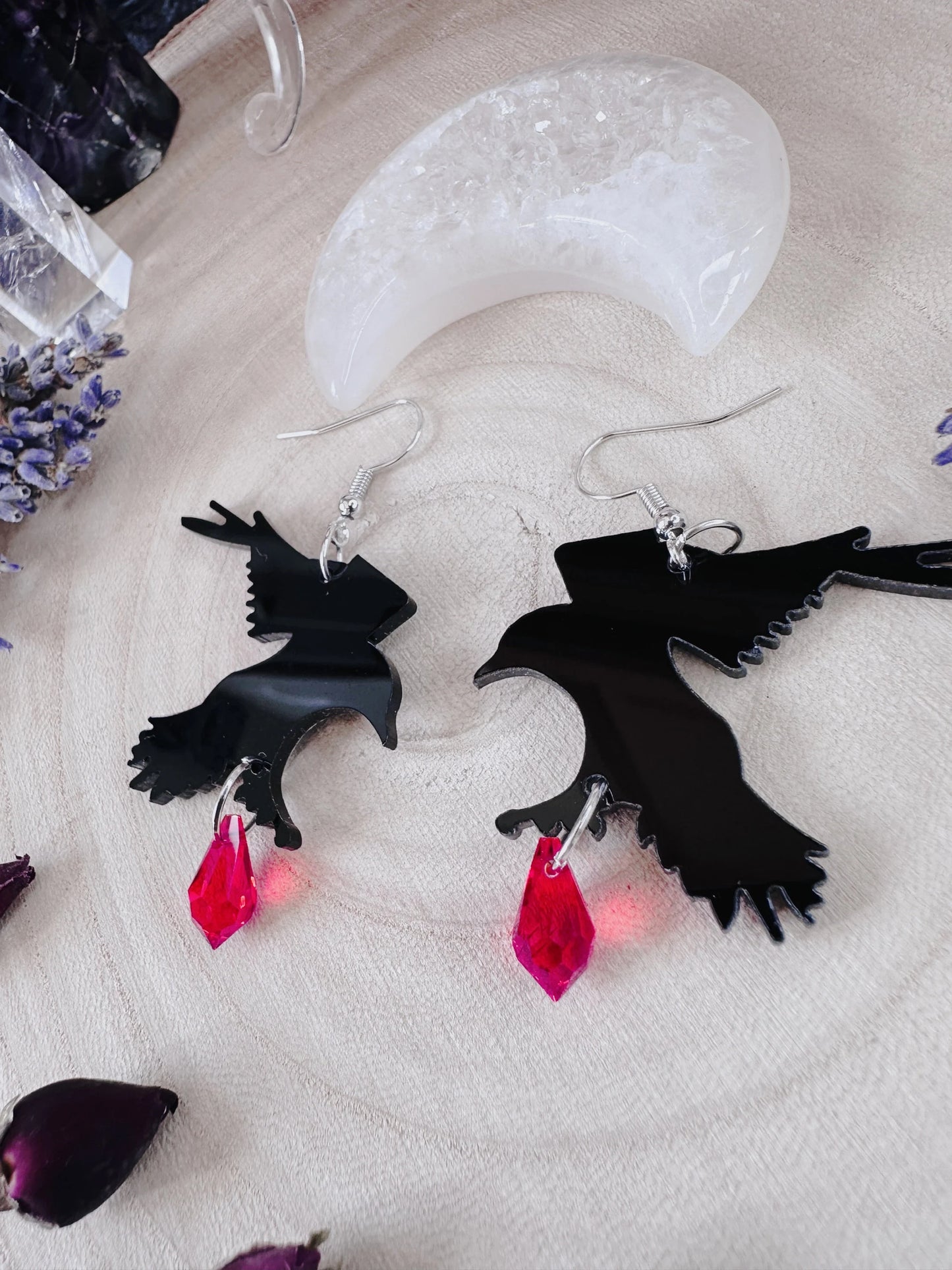 Raven Blood Droplet Earrings