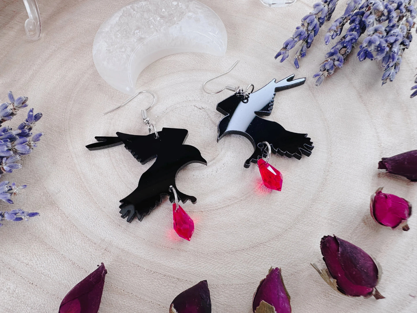 Raven Blood Droplet Earrings