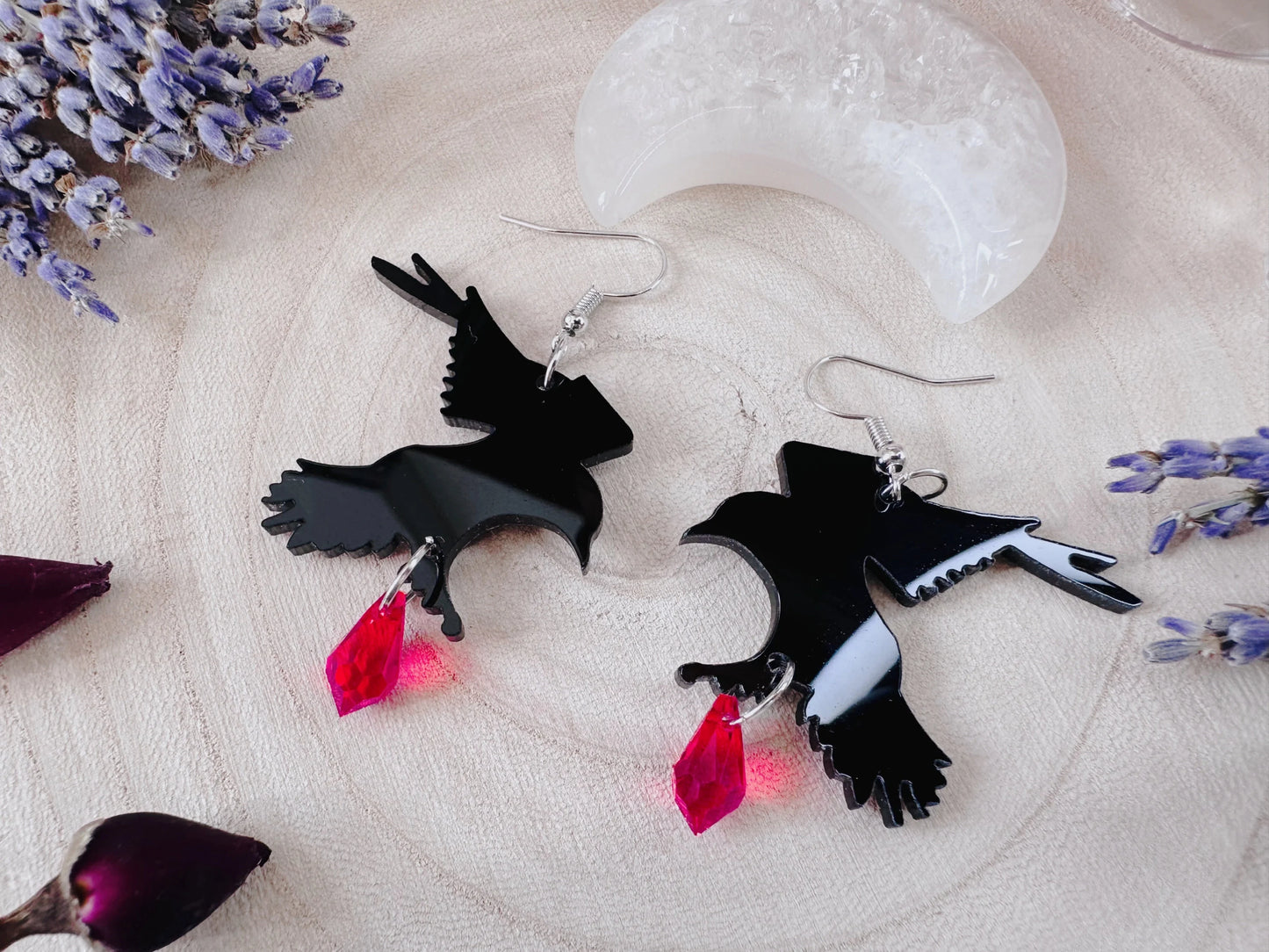 Raven Blood Droplet Earrings