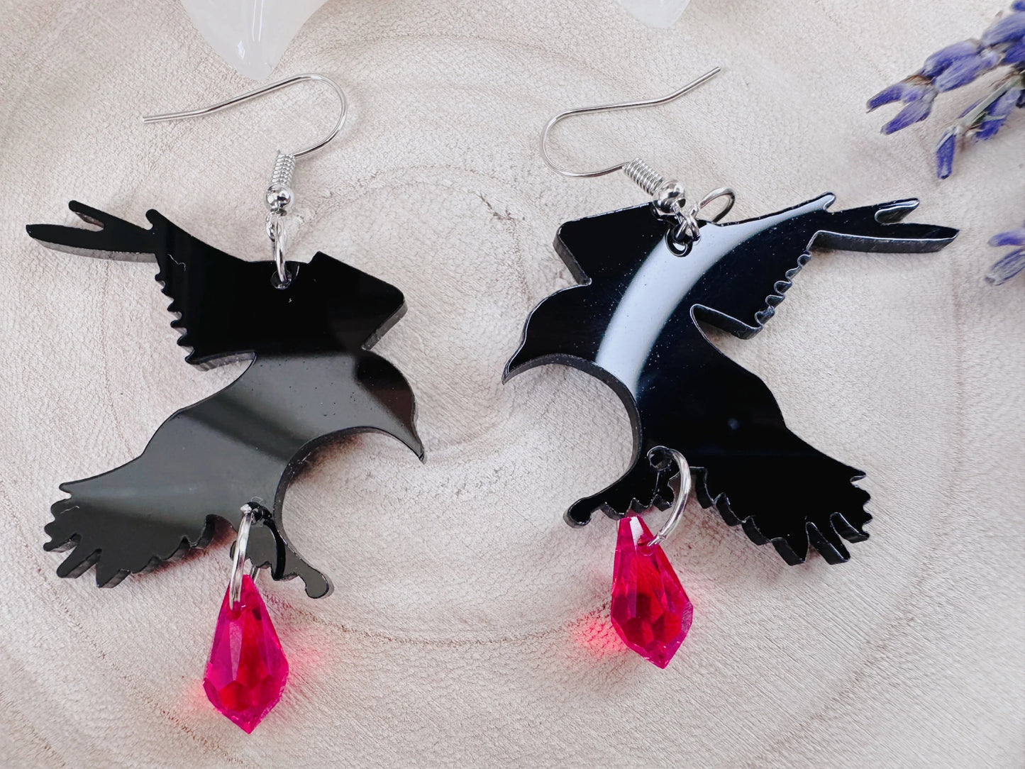 Raven Blood Droplet Earrings