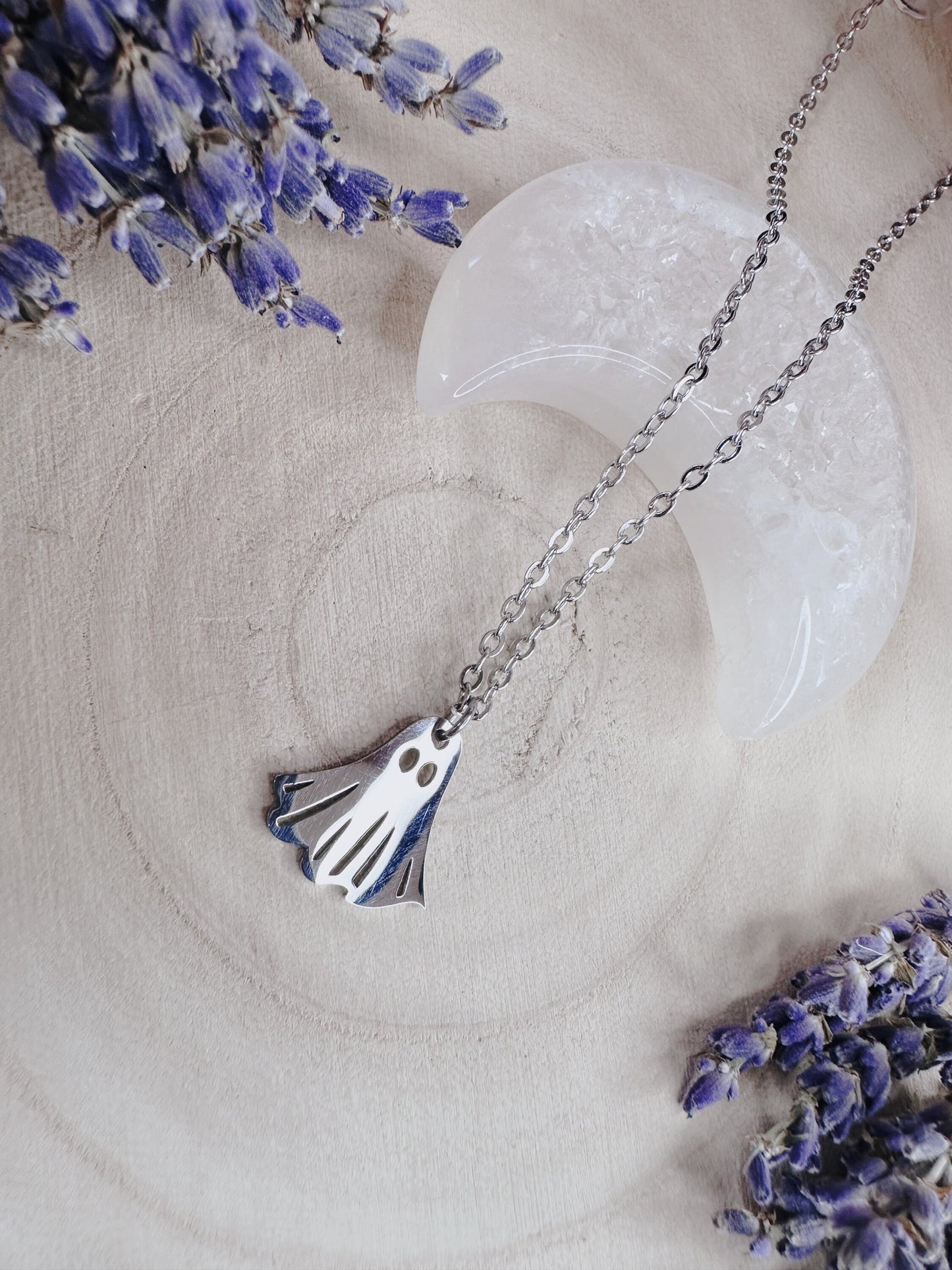 Stainless Steel Silver Ghost Necklace