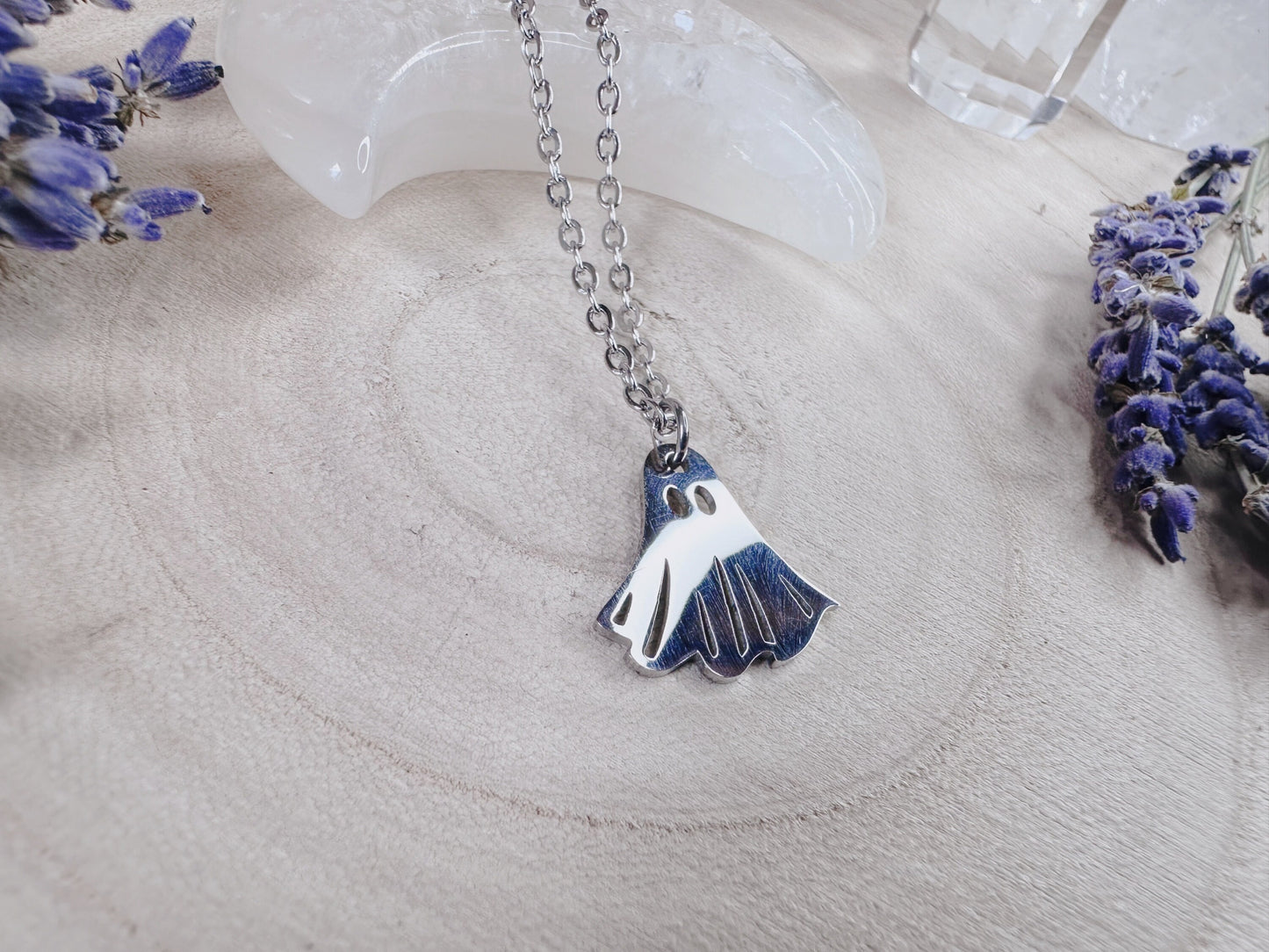 Stainless Steel Silver Ghost Necklace