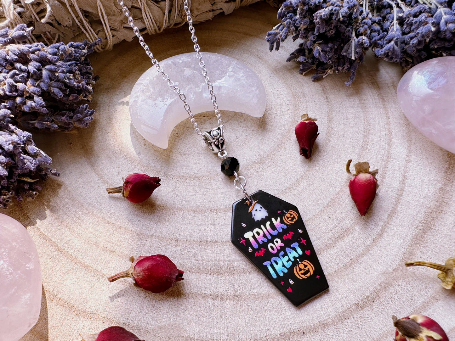 Trick Or Treat Coffin Necklace