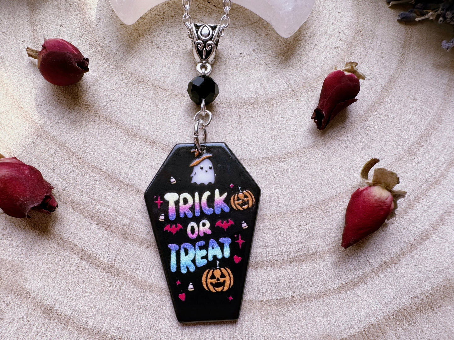 Trick Or Treat Coffin Necklace