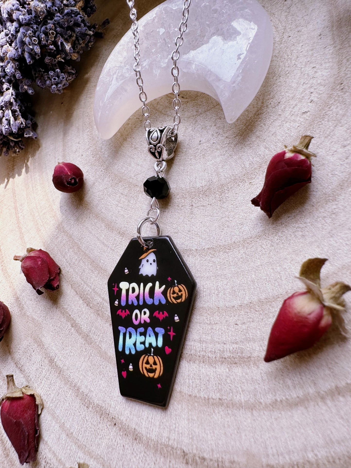 Trick Or Treat Coffin Necklace