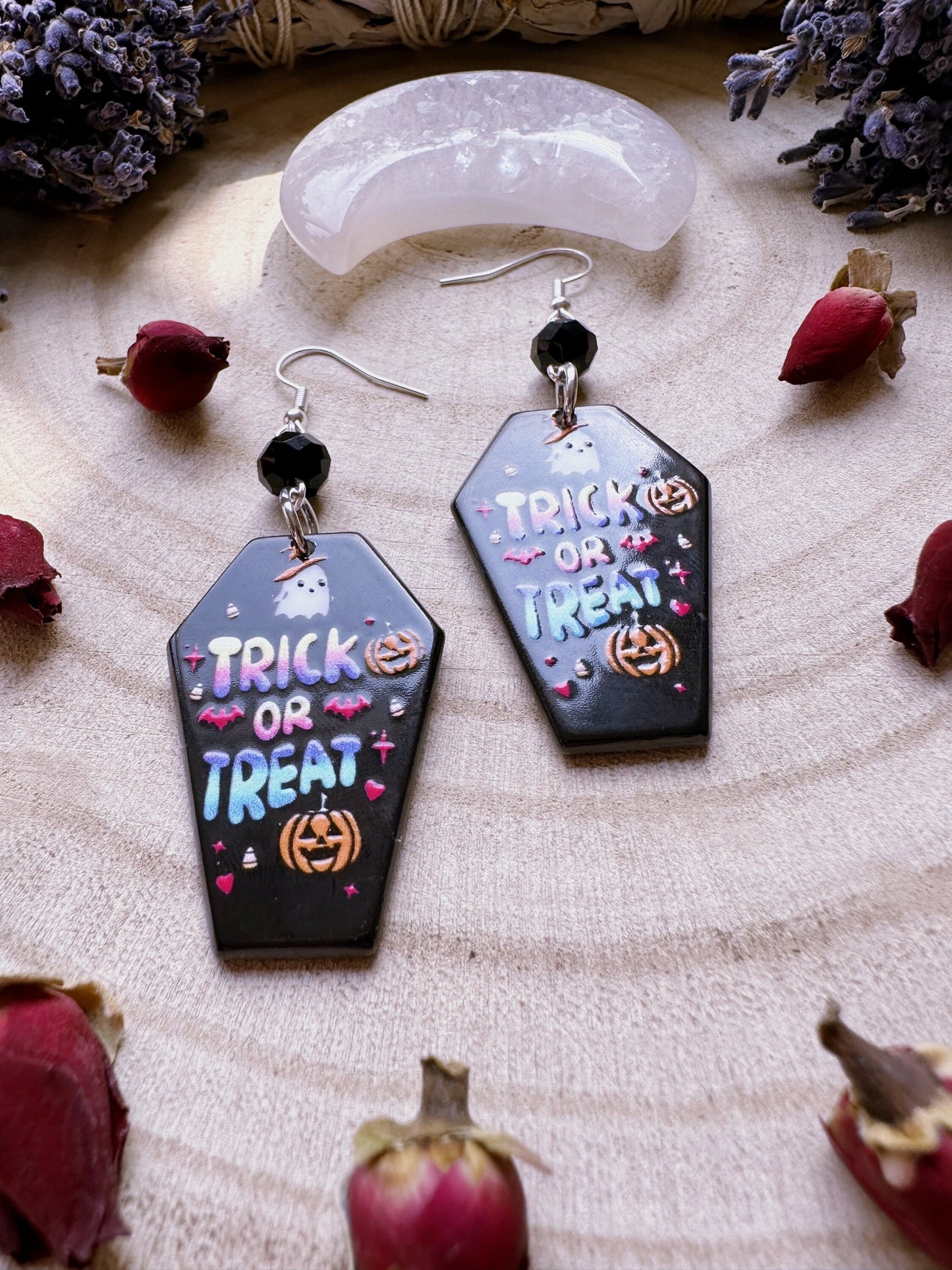 Trick Or Treat Coffin Earrings