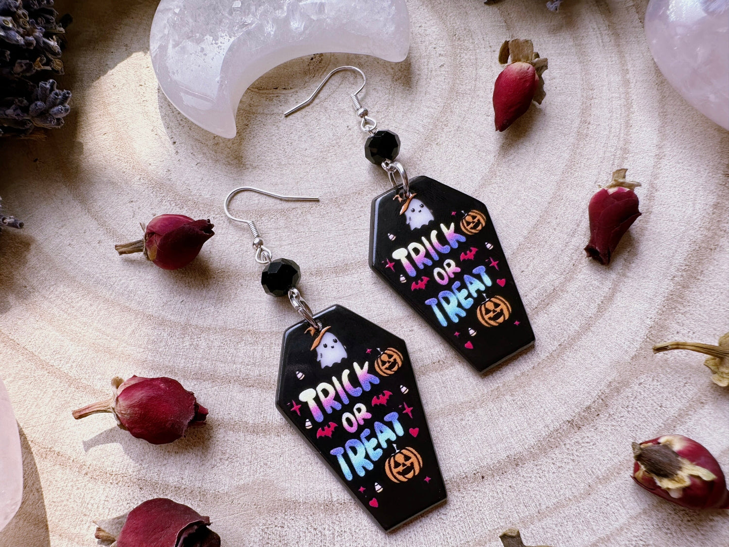 Trick Or Treat Coffin Earrings