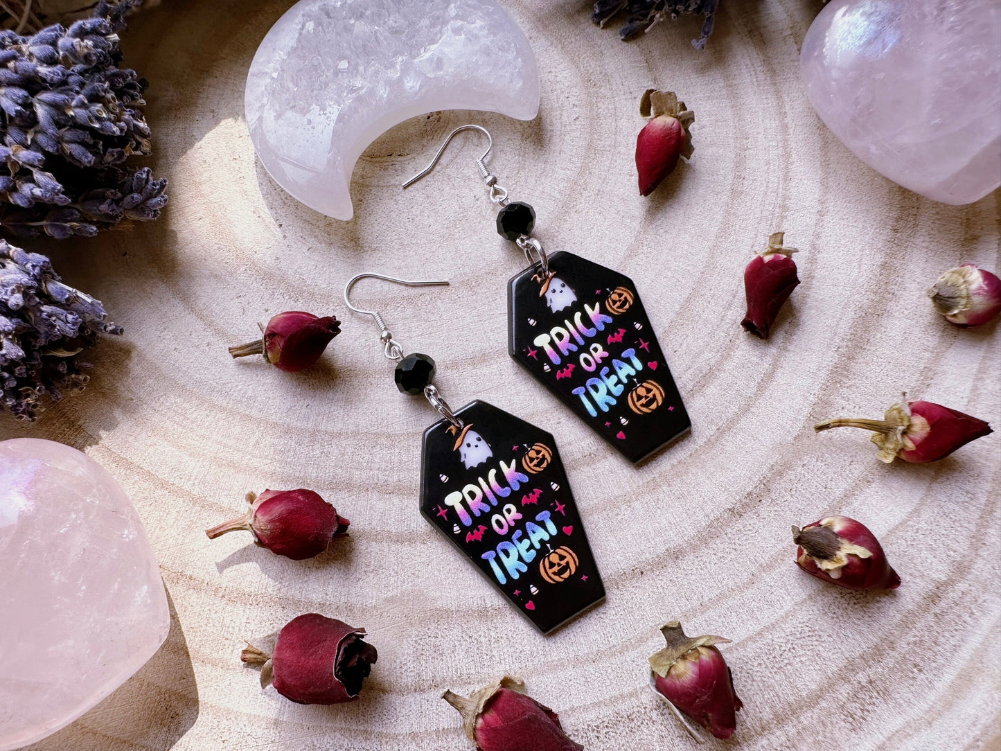 Trick Or Treat Coffin Earrings