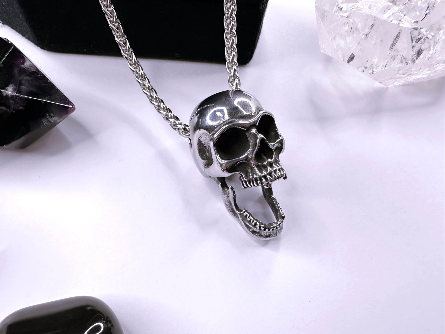 Stainless Steel Vampire Skull Necklace