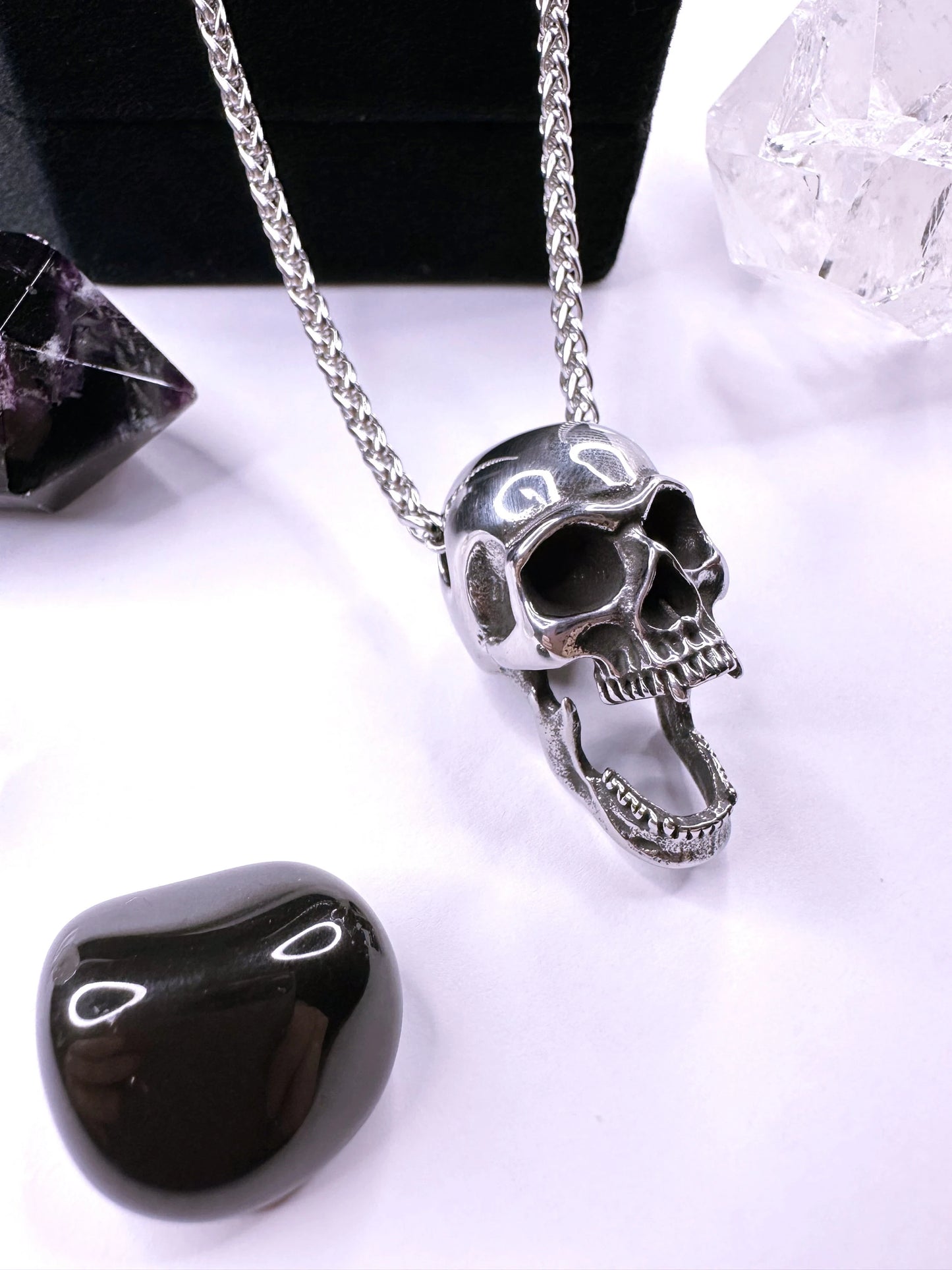 Stainless Steel Vampire Skull Necklace