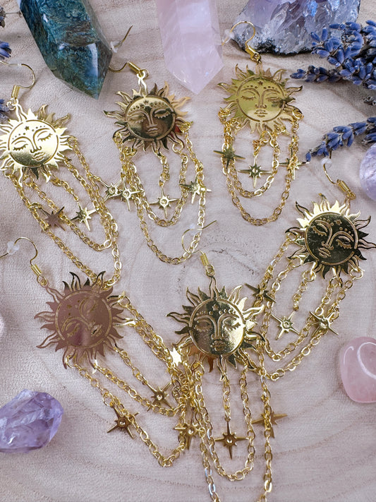 Golden Healer Sun Earrings