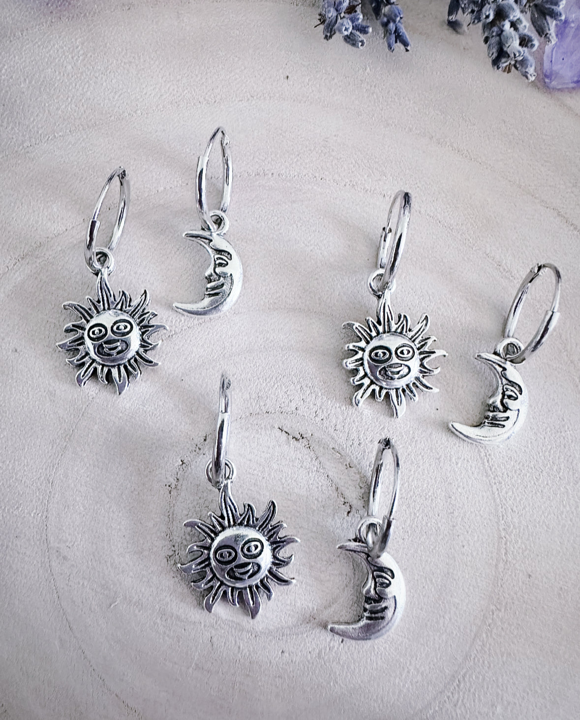 Celestial Sun & Moon Hoops